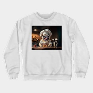 Pug Dog Pizza Chef in the Kitchen Crewneck Sweatshirt